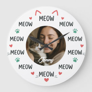 Horloge murale personnalisée avec photo de chat av