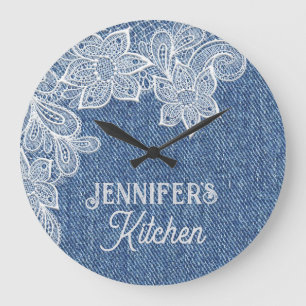 Horloge murale personnalisée Blue Jean Cuisine