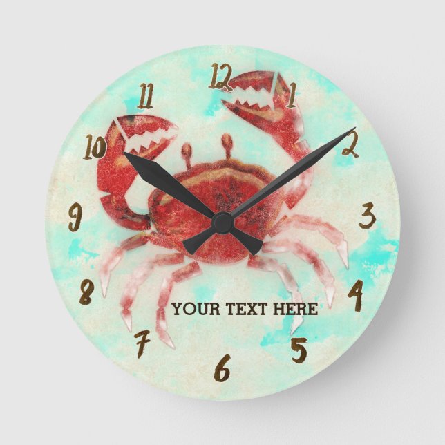 Horloge murale personnalisée Crabe rouge (Recto)