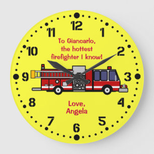 Horloge murale personnalisée de Firetruck de