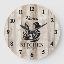 Horloge murale personnalisée de la cuisine avec co