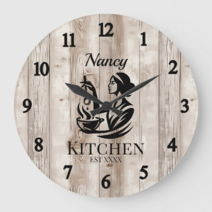 Horloge murale personnalisée de la cuisine avec co