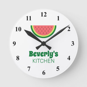 Horloge murale personnalisée de la cuisine avec lo