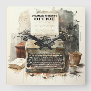 Horloge murale personnalisée de la machine à écrir