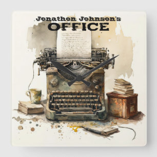 Horloge murale personnalisée de la machine à écrir