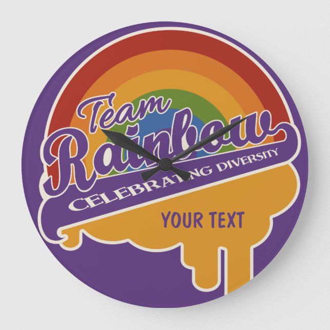 Horloge murale personnalisée de l'équipe Rainbow (Recto)