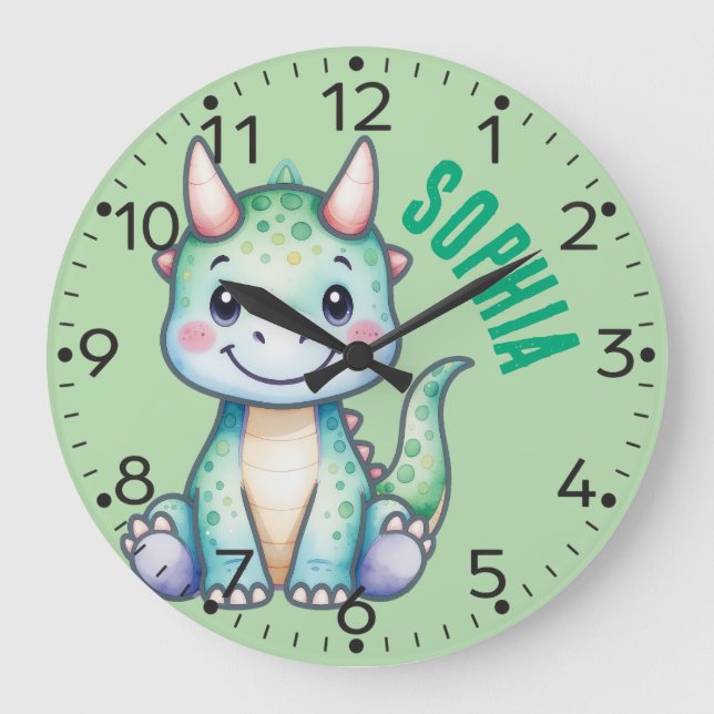 Horloge murale personnalisée Dino - Carnotaurus (Recto)
