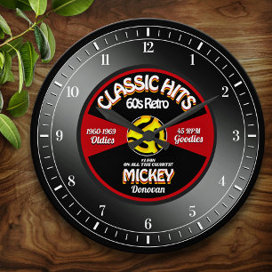 Horloge murale personnalisée disque vinyle 45 tour