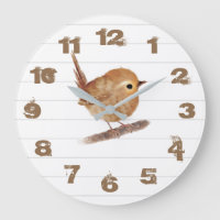 Horloge murale personnalisée d'oiseaux rustiques