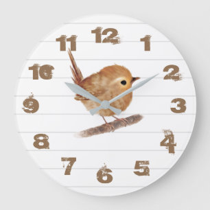 Horloge murale personnalisée d'oiseaux rustiques