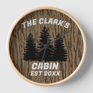 HORLOGE MURALE PERSONNALISÉE EN BOIS RUSTIQUE CABA