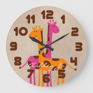 Horloge murale personnalisée en girafe