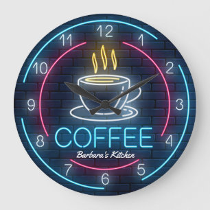 Horloge murale personnalisée Faux Neon