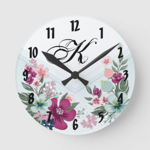 Horloge murale personnalisée Fleur tropicale sur O