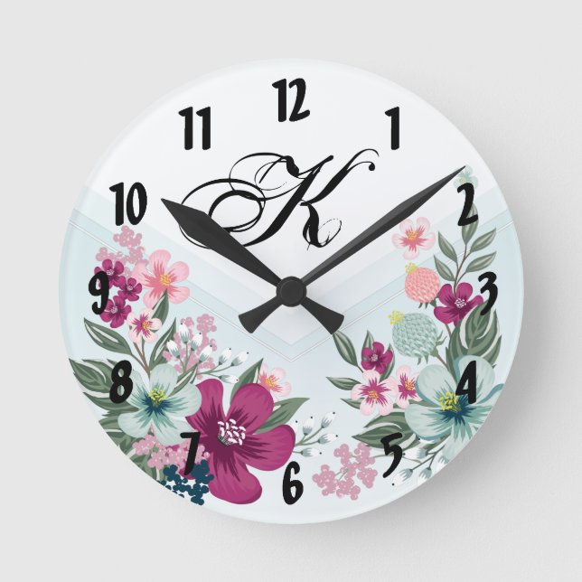 Horloge murale personnalisée Fleur tropicale sur O (Recto)