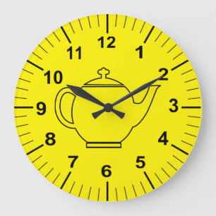 Horloge murale personnalisée grande cuisine jaune