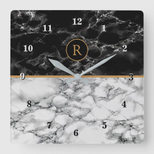 Horloge murale personnalisée Marque noir blanc