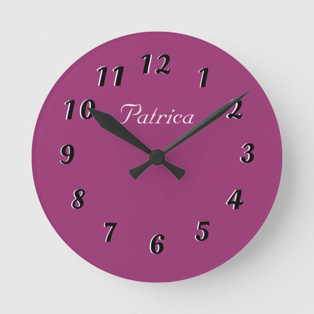 Horloge murale personnalisée mure violet et blanch (Recto)