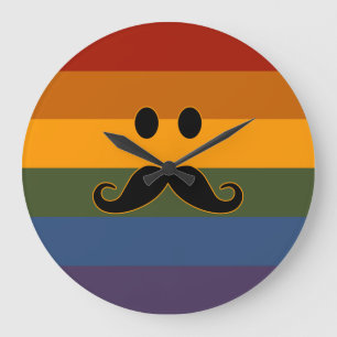 horloge murale personnalisée Mustache Pride
