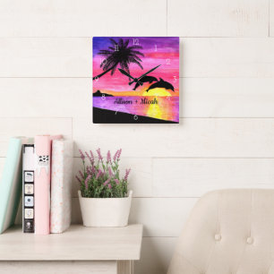 Horloge murale personnalisée par paradis tropical