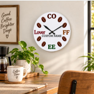 Horloge murale personnalisée pour amateur de café