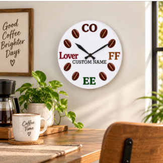 Horloge murale personnalisée pour amateur de café