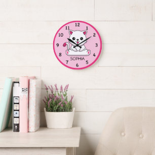 Horloge murale personnalisée pour enfant avec un b