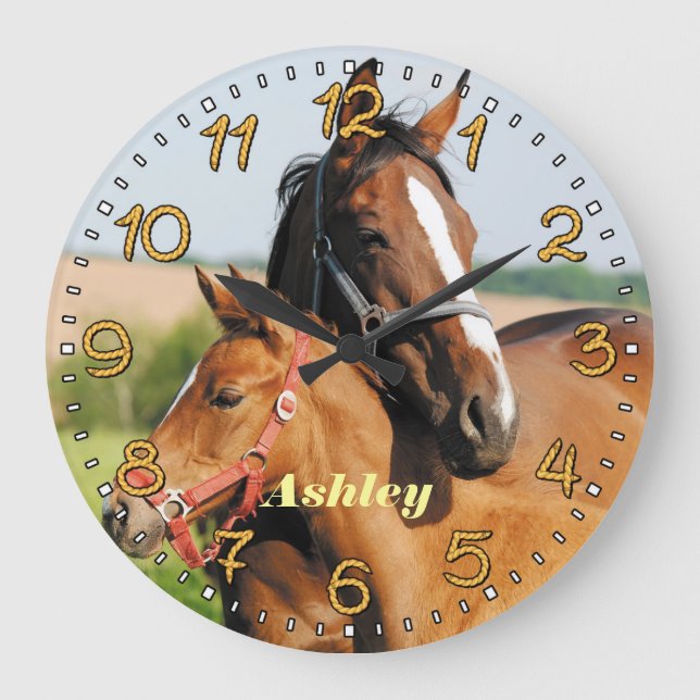 Horloge murale personnalisée pour le cheval et le  (Recto)