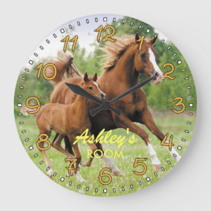 Horloge murale personnalisée pour le cheval et le 