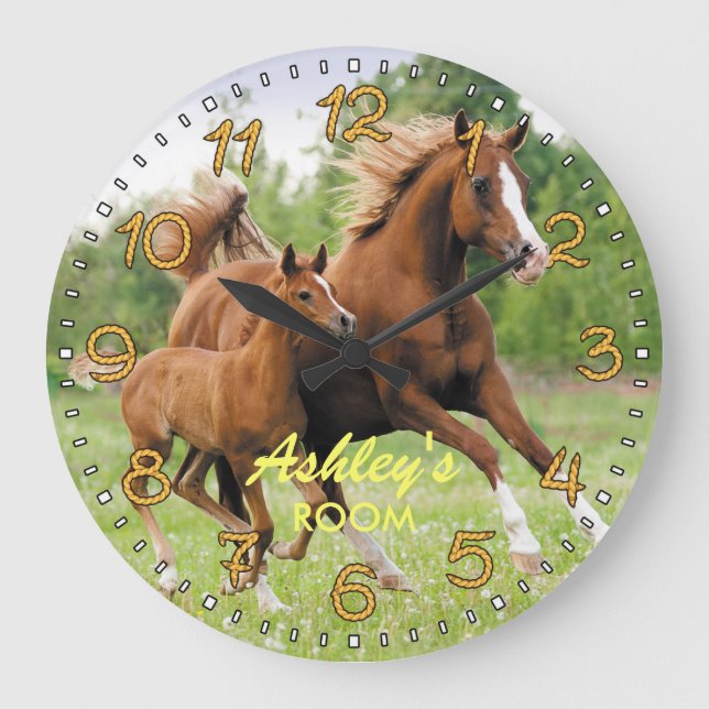 Horloge murale personnalisée pour le cheval et le  (Recto)