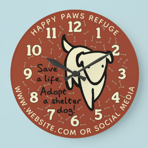 Horloge murale personnalisée pour refuge pour chie