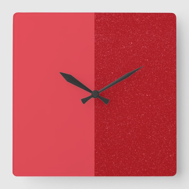 Horloge murale personnalisée rouge tomate divisée  (Recto)
