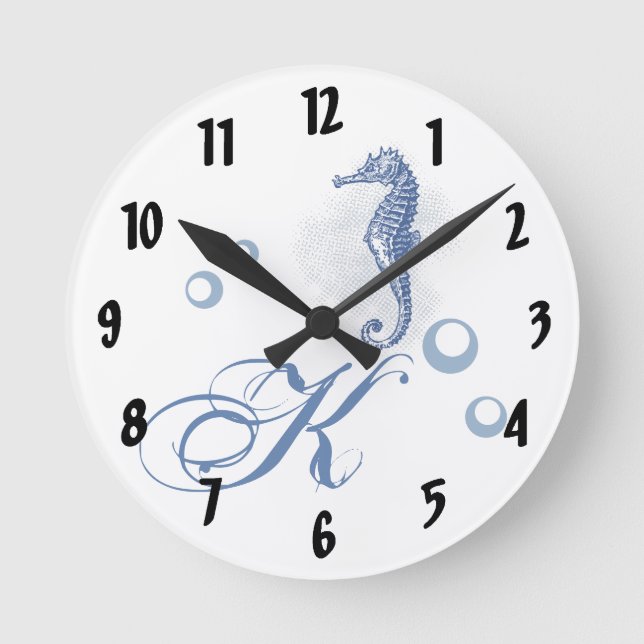 Horloge murale personnalisée Seahorse Ocean Beach  (Recto)