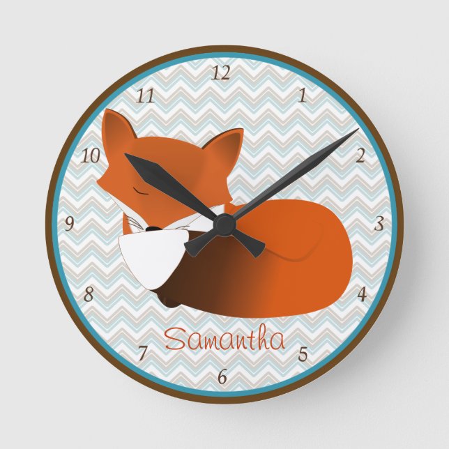Horloge murale personnalisée Sleepy Fox (Recto)