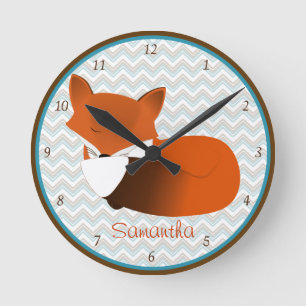 Horloge murale personnalisée Sleepy Fox