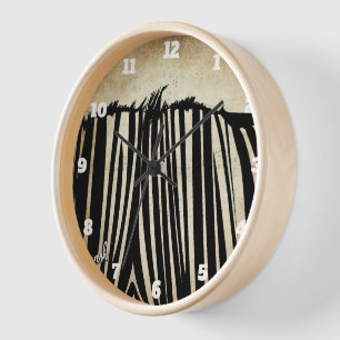 Horloge murale personnalisée Zèbre noir