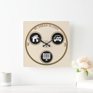 Horloge Murale Personnelle 'Poursuis Tes Rêves'