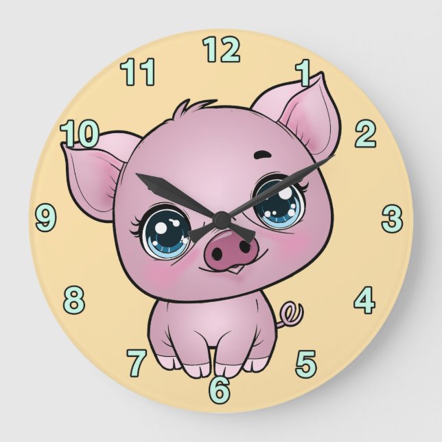 Horloge murale petit cochon (Recto)