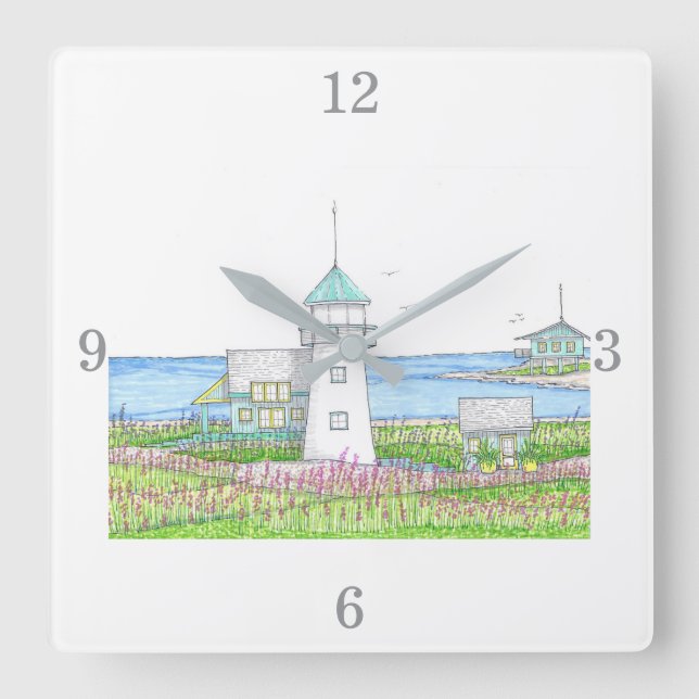 Horloge murale phare blanc (Recto)