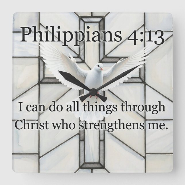 Horloge murale Philippiens 4:13 verset biblique (Recto)