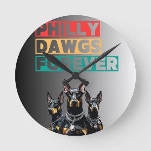 Horloge murale Philly Dawgs Forever – Fierté de Ph