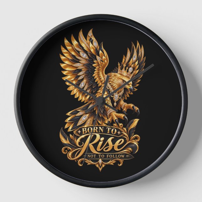 Horloge murale Phoenix Born to Rise – Aigle doré  (Recto)