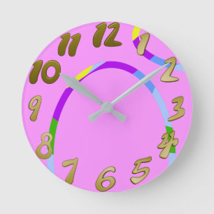 Horloge murale Pink Loops