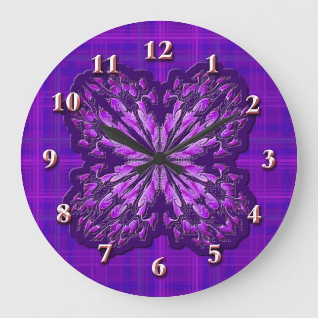 Horloge murale plantée (violet) (Recto)
