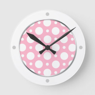 Horloge murale Pois Assortie de Cafe Pink