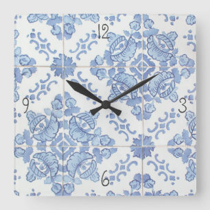 Horloge murale portugaise de carré de tuile