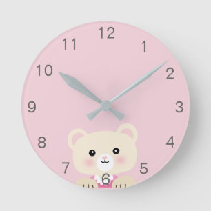 Horloge murale pour chambre de bébé ourson mignon