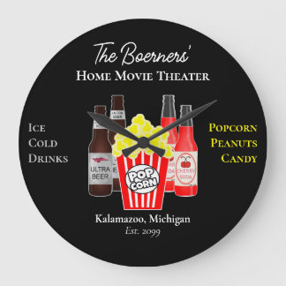 Horloge murale pour cinéma maison bière soda