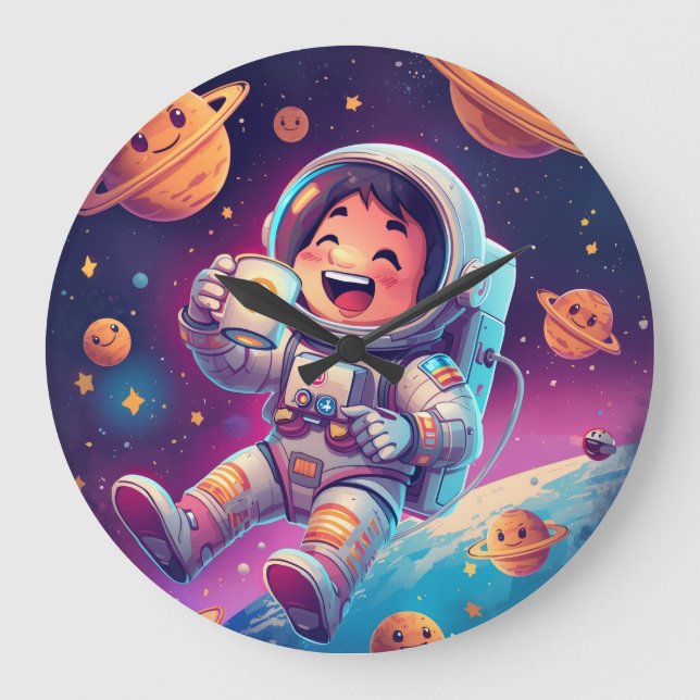 Horloge murale pour enfants Astronaute – L'aventur (Recto)
