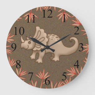 Horloge murale pour enfants Triceratops Dinosaure